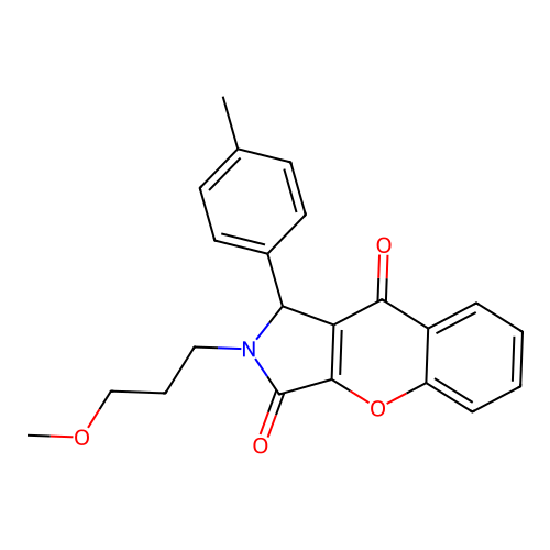 2-(3-methoxypropyl)-1-(4-methylphenyl)-1,2-dihydrochromeno[2,3-c]pyrrole-3,9-dione structure