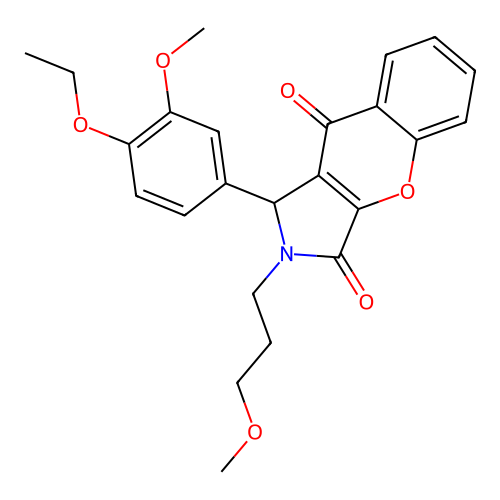 1-(4-ethoxy-3-methoxyphenyl)-2-(3-methoxypropyl)-1,2-dihydrochromeno[2,3-c]pyrrole-3,9-dione structure