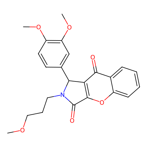 1-(3,4-dimethoxyphenyl)-2-(3-methoxypropyl)-1,2-dihydrochromeno[2,3-c]pyrrole-3,9-dione structure