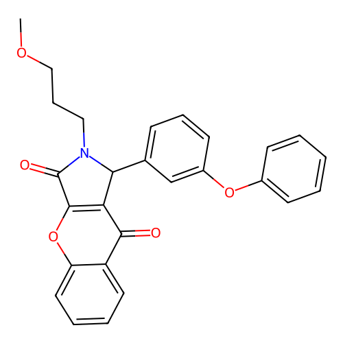 2-(3-methoxypropyl)-1-(3-phenoxyphenyl)-1,2-dihydrochromeno[2,3-c]pyrrole-3,9-dione structure