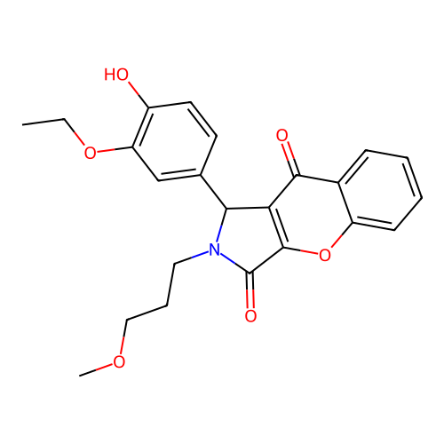 1-(3-ethoxy-4-hydroxyphenyl)-2-(3-methoxypropyl)-1,2-dihydrochromeno[2,3-c]pyrrole-3,9-dione structure