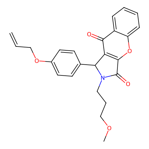 2-(3-methoxypropyl)-1-[4-(prop-2-en-1-yloxy)phenyl]-1,2-dihydrochromeno[2,3-c]pyrrole-3,9-dione structure