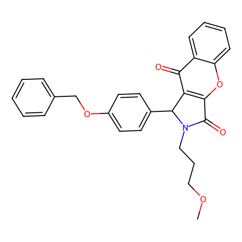 1-[4-(benzyloxy)phenyl]-2-(3-methoxypropyl)-1,2-dihydrochromeno[2,3-c]pyrrole-3,9-dione structure