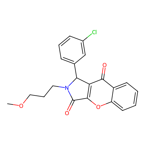 1-(3-chlorophenyl)-2-(3-methoxypropyl)-1,2-dihydrochromeno[2,3-c]pyrrole-3,9-dione structure
