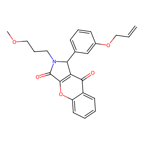 2-(3-methoxypropyl)-1-[3-(prop-2-en-1-yloxy)phenyl]-1,2-dihydrochromeno[2,3-c]pyrrole-3,9-dione structure