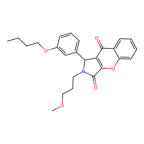 1-(3-butoxyphenyl)-2-(3-methoxypropyl)-1,2-dihydrochromeno[2,3-c]pyrrole-3,9-dione structure