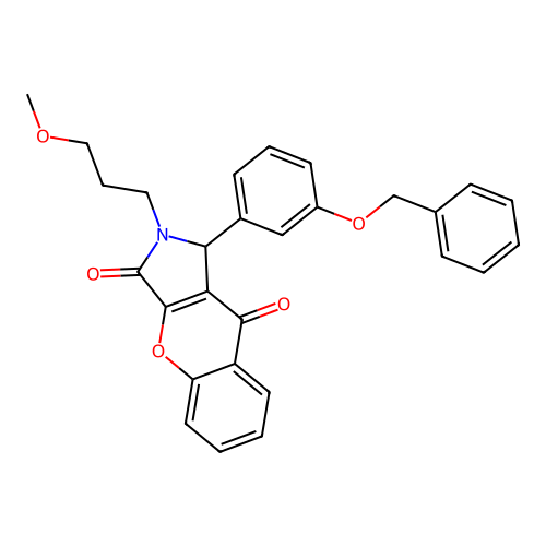 1-[3-(benzyloxy)phenyl]-2-(3-methoxypropyl)-1,2-dihydrochromeno[2,3-c]pyrrole-3,9-dione structure