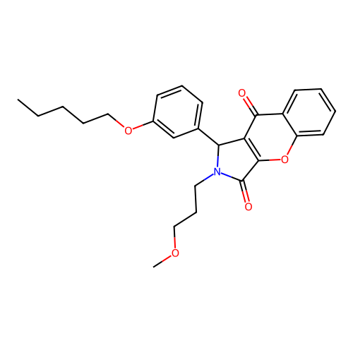 2-(3-methoxypropyl)-1-[3-(pentyloxy)phenyl]-1,2-dihydrochromeno[2,3-c]pyrrole-3,9-dione structure