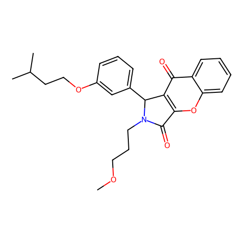 2-(3-methoxypropyl)-1-[3-(3-methylbutoxy)phenyl]-1,2-dihydrochromeno[2,3-c]pyrrole-3,9-dione structure