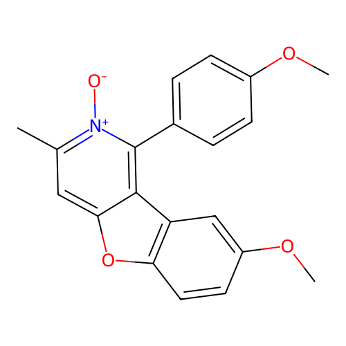 8-Methoxy-1-(4-methoxyphenyl)-3-methyl-2-oxidobenzofuro[3,2-c]pyridin-2-ium structure