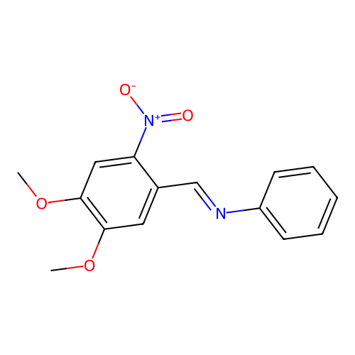 N-(4,5-dimethoxy-2-nitrobenzylidene)aniline structure