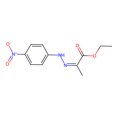 (E)-ethyl 2-(2-(4-nitrophenyl)hydrazono propanoate structure