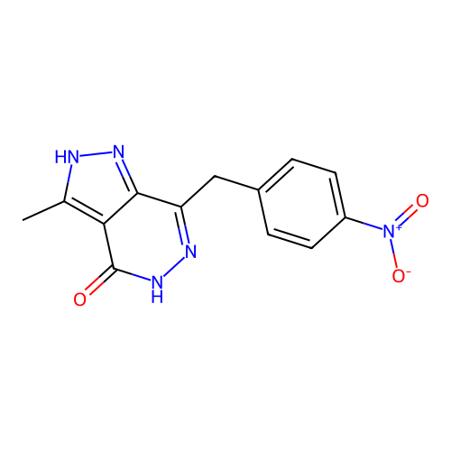 3-Methyl-7-[(4-nitrophenyl)methyl]-2,5-dihydropyrazolo[3,4-d]pyridazin-4-one structure