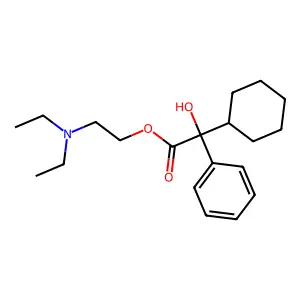 2-(Diethylamino)ethyl cyclohexyl(hydroxy)phenylacetate--hydrogen chloride (1/1) structure