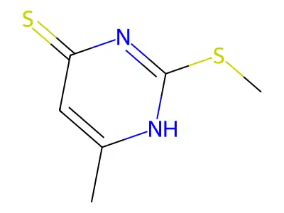 6-methyl-2-(methylthio)-4-pyrimidinethiol structure
