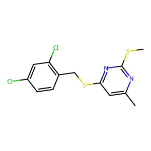 4-{[(2,4-Dichlorophenyl)methyl]sulfanyl}-6-methyl-2-(methylsulfanyl)pyrimidine structure