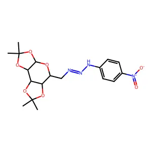 (1E)-3-(4-Nitrophenyl)-1-[(2,2,7,7-tetramethyltetrahydro-2H,3aH,7H-bis[1,3]dioxolo[4,5-b:4',5'-d]pyran-5-yl)methyl]triaz-1-ene structure
