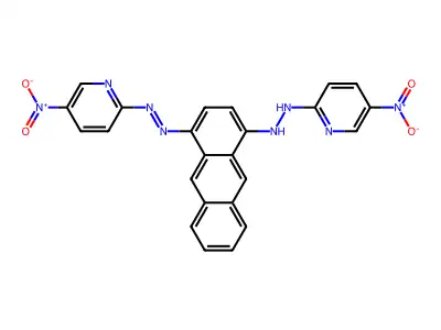 (1E,4E)-Anthracene-1,4-dione bis[(5-nitropyridin-2-yl)hydrazone] structure