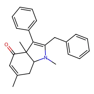 2-Benzyl-1,3a,6-trimethyl-3-phenyl-7,7a-dihydroindol-4-one structure