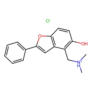5-Benzofuranol, 4-((dimethylamino)methyl)-2-phenyl-, hydrochloride structure