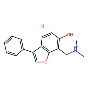 6-Benzofuranol, 7-((dimethylamino)methyl)-3-phenyl-, hydrochloride structure