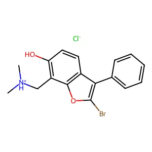 6-Benzofuranol, 2-bromo-7-((dimethylamino)methyl)-3-phenyl-, hydrochloride structure