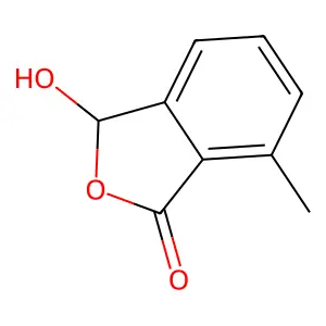 3-hydroxy-7-methyl-3H-2-benzofuran-1-one structure