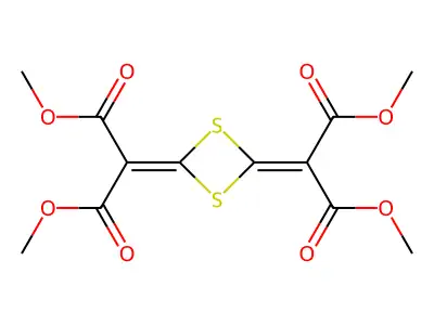 2,4-Bis[bis(methoxycarbonyl)methylidene]-1,3-dithietane structure
