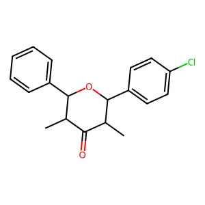 2-(4-Chlorophenyl)-3,5-dimethyl-6-phenyloxan-4-one structure