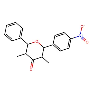 3,5-Dimethyl-2-(4-nitrophenyl)-6-phenyloxan-4-one structure