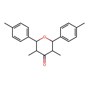 3,5-Dimethyl-2,6-bis(4-methylphenyl)oxan-4-one structure
