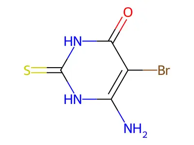 6-Amino-5-bromo-2-sulfanylidene-2,3-dihydropyrimidin-4(1H)-one structure