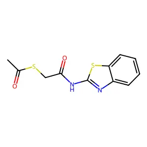 S-(2-(2-Benzothiazolylamino)-2-oxoethyl) ethanethioate structure
