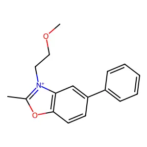 3-(2-Methoxyethyl)-2-methyl-5-phenyl-1,3-benzoxazol-3-ium structure