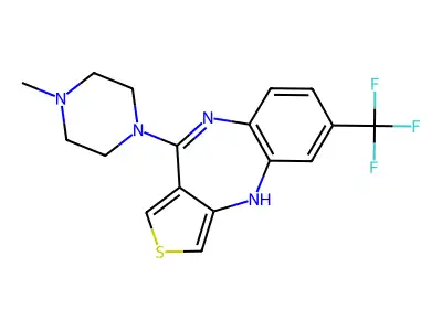 4H-Thieno(3,4-b)(1,5)benzodiazepine, 10-(4-methyl-1-piperazinyl)-6-trifluoromethyl- structure