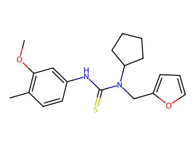 N-Cyclopentyl-N-[(furan-2-yl)methyl]-N'-(3-methoxy-4-methylphenyl)thiourea structure