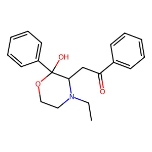 2-(4-Ethyl-2-hydroxy-2-phenylmorpholin-3-yl)-1-phenylethanone structure