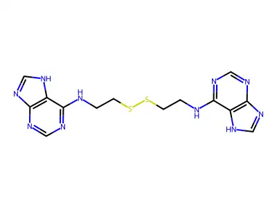 N-[2-[2-(7H-purin-6-ylamino)ethyldisulfanyl]ethyl]-7H-purin-6-amine structure