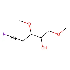 (3-Hydroxy-2,4-dimethoxybutyl)-iodomercury structure