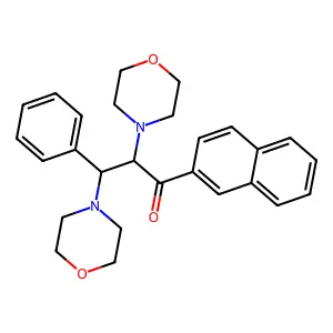 2,3-Dimorpholin-4-yl-1-naphthalen-2-yl-3-phenylpropan-1-one structure