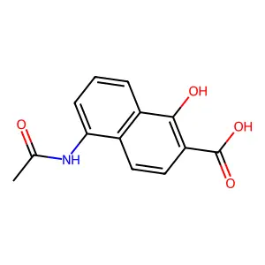 2-Naphthalenecarboxylic acid, 5-(acetylamino)-1-hydroxy- structure