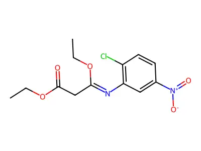 Ethyl 3-((2-chloro-5-nitrophenyl)imino)-3-ethoxypropionate structure