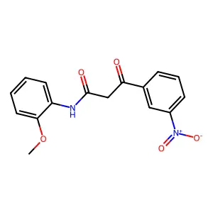 Benzenepropanamide, N-(2-methoxyphenyl)-3-nitro-beta-oxo- structure