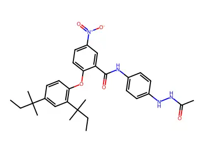 Acetic acid, 2-[4-[[2-[2,4-bis(1,1-dimethylpropyl)phenoxy]-5-nitrobenzoyl]amino]phenyl]hydrazide structure