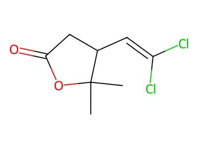 4-(2,2-Dichlorovinyl)-4,5-dihydro-5,5-dimethyl-2(3H)-furanone structure
