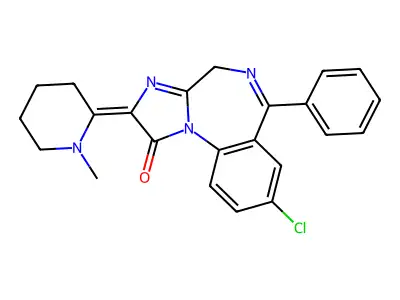 1H-Imidazo(1,2-a)(1,4)benzodiazepin-1-one, 2,4-dihydro-8-chloro-2-(1-methyl-2-piperidinylidene)-6-phenyl- structure