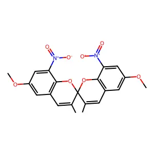 6,6'-Dimethoxy-3,3'-dimethyl-8,8'-dinitro-2,2'-spirobi[chromene] structure