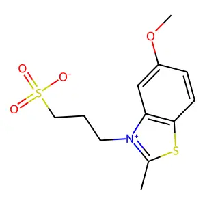benzothiazolium, 5-methoxy-2-methyl-3-(3-sulfopropyl)-, inner salt structure