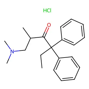 1-(Dimethylamino)-2-methyl-4,4-diphenylhexan-3-one hydrochloride structure