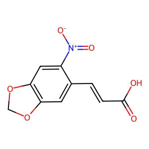 (Z)-3-(6-nitro-1,3-benzodioxol-5-yl)prop-2-enoic acid structure